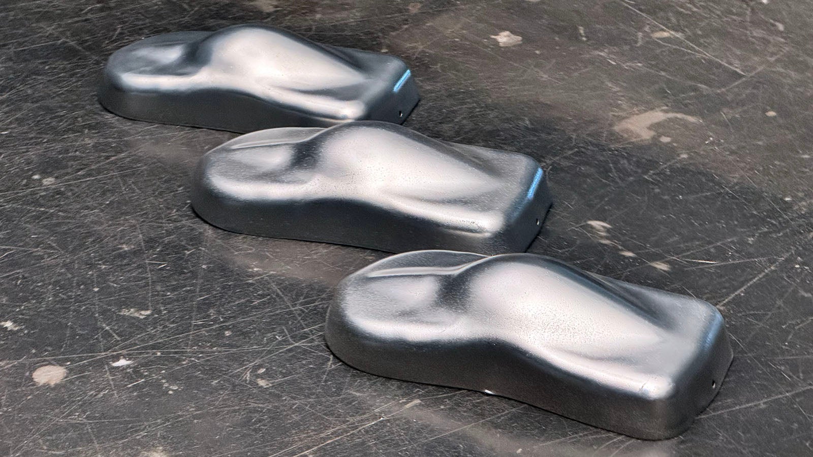 Clear coat on metallic powder coating