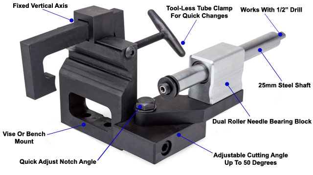 Pipe Tube Notcher Create Notches in 3/4" 3" Piping Notch Angle up to 50 Degree 