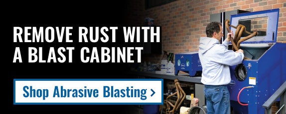Remove Rust with a Blast Cabinet by Eastwood. Click here to shop our Abrasive Blasting Systems and Supplies.