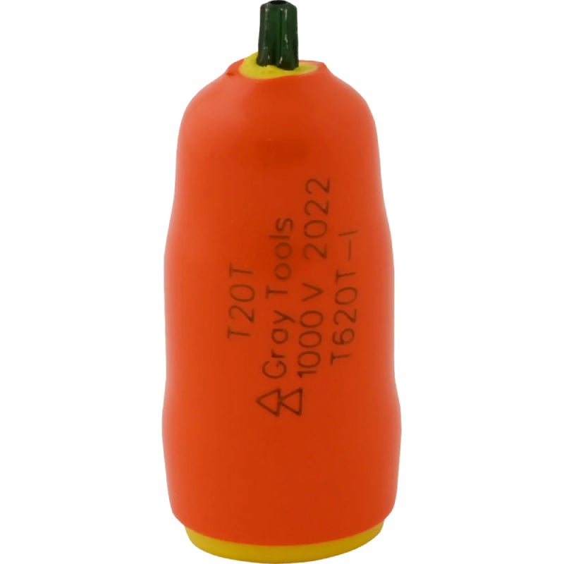 Gray Tools T20T X 3/8in. Drive Standard Length Torx Head Tamper Resistant 1000V Insulated Socket T62