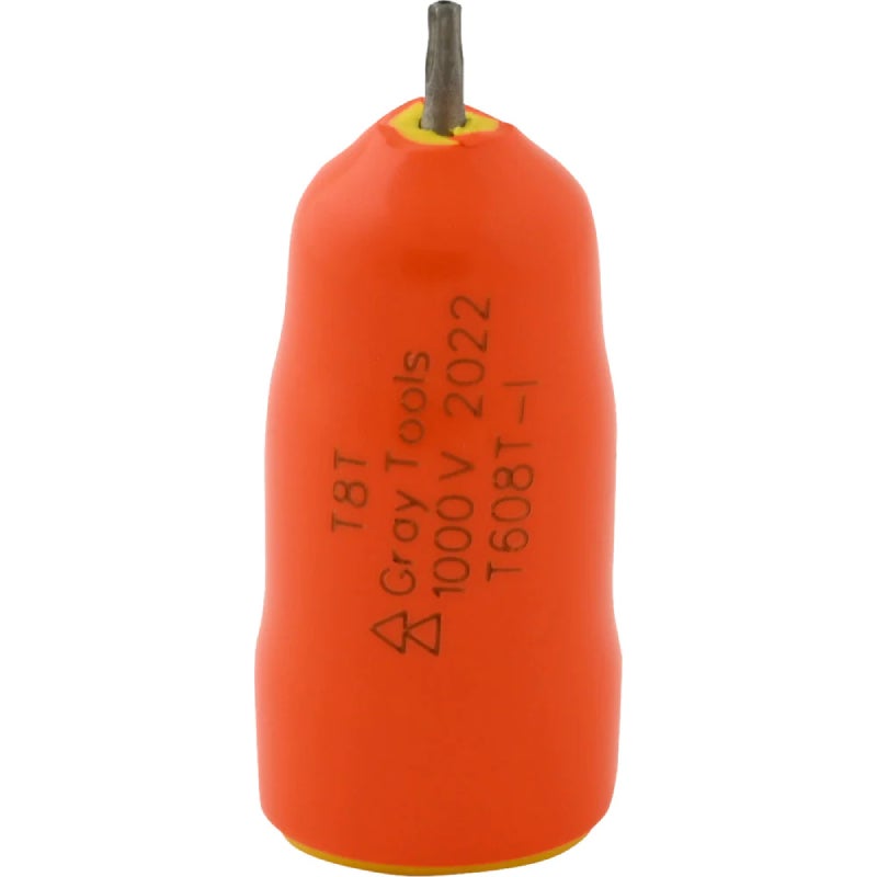 Gray Tools T8T X 3/8in. Drive Standard Length Torx Head Tamper Resistant 1000V Insulated Socket T608