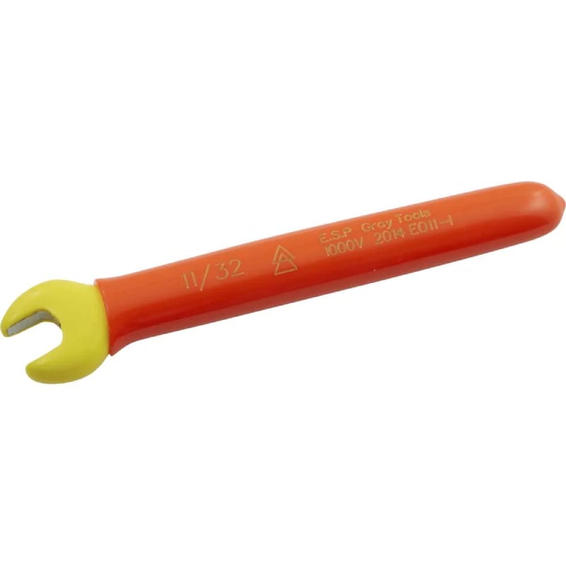 Gray Tools Open End Wrench. 11/32 1000V Insulated E011-I