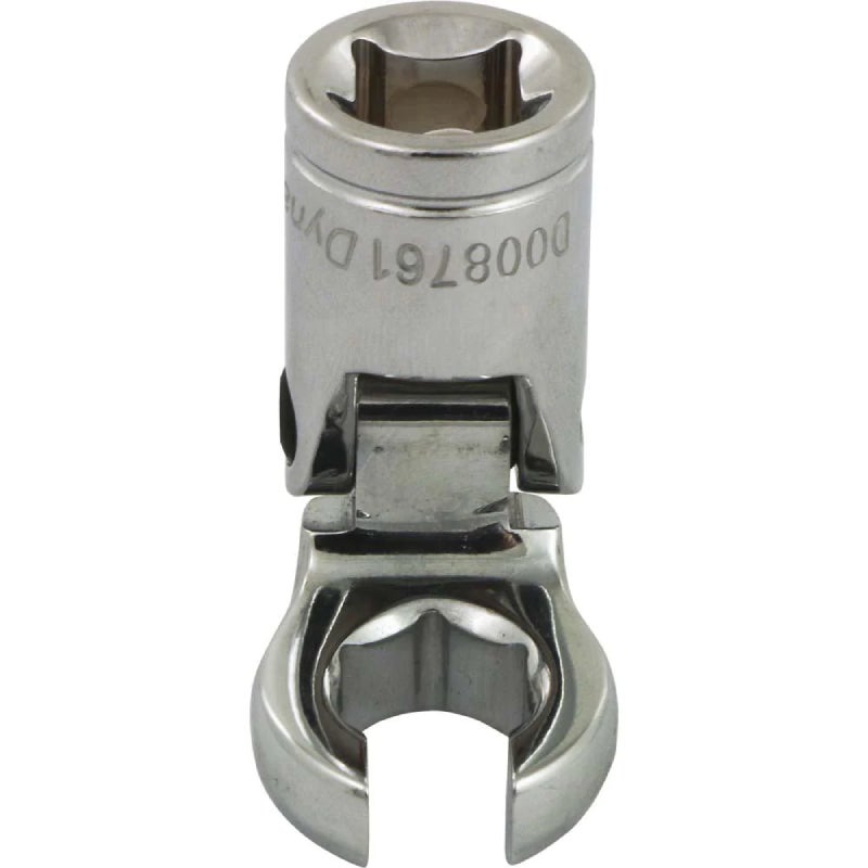 Dynamic Tools 3/8in. Drive Metric 11mm Flex Head Crow Foot Flare Nut Socket Chrome Finish D008761
