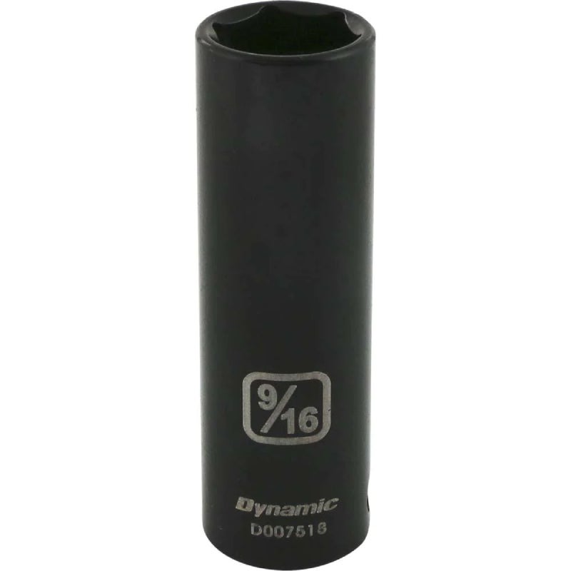 Dynamic Tools 3/8in. Drive 6 Point SAE 9/16in. Deep Length Impact Socket D007518