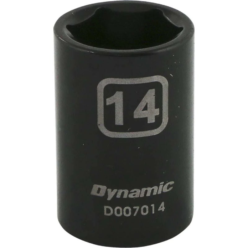 Dynamic Tools 3/8in. Drive 6 Point Metric 14mm Standard Length Impact Socket D007014