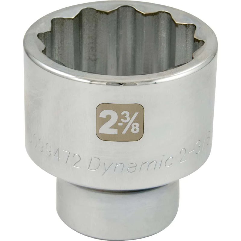 Dynamic Tools 2-3/8in X 1in Drive, 12 Point Standard Length, Chrome Socket D099472