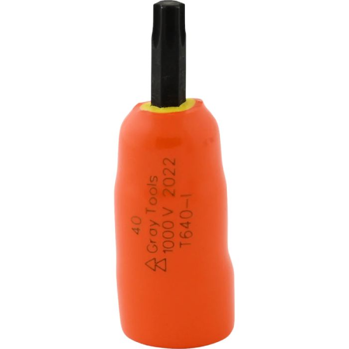 Gray Tools T40 X 3/8in. Drive Standard Length Torx Head 1000V Insulated Socket T640-I