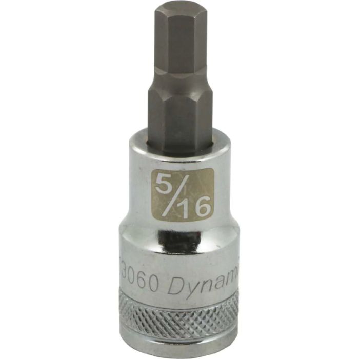 Dynamic Tools 1/2in. Drive SAE Hex Head 5/16in. Bit Standard Length Chrome Finish Socket D013060
