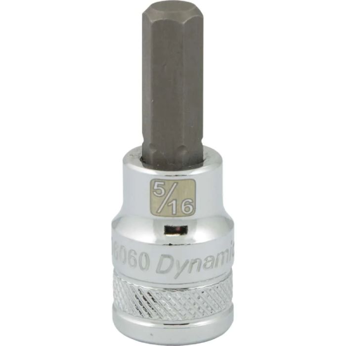 Dynamic Tools 3/8in. Drive SAE Hex Head 5/16in. Bit Standard Length Chrome Finish Socket D006060