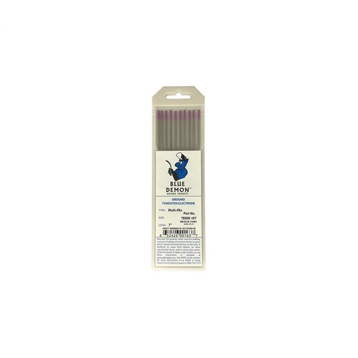 Blue Demon EWG Rare Earth Tungsten Electrode 1/8in x 7in x 10 Pack TEMM-18-10T