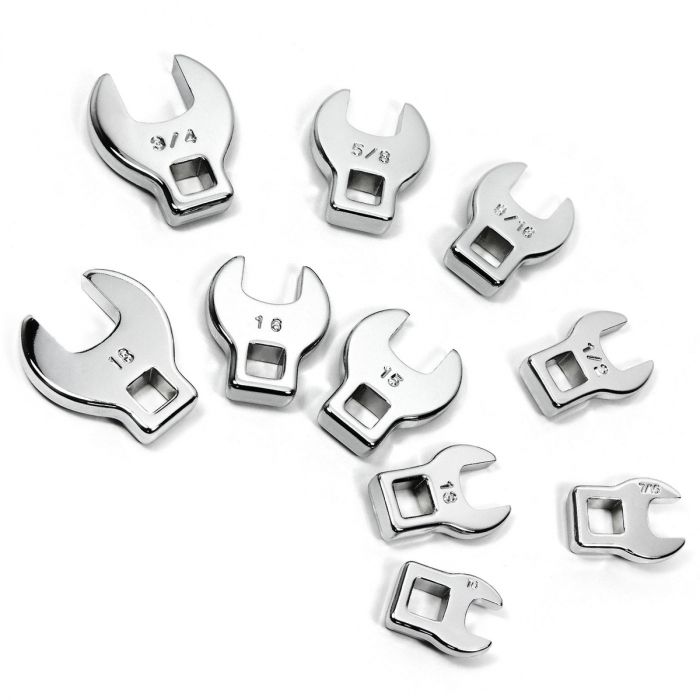 Powerbuilt 10 Piece 3/8 In. Drive SAE and Metric Crowfoot Wrench Set 640830