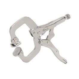 Eastwood 18 in Locking C-Clamp Set Locking Carbon Steel Nickel Plated C-Pliers With Swivel Tips Pads 