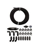FiTech Ptfe, Stainless Steel Hose Kit, Black Covering, 40Ft W/ 10 Micron Filter & Check Valve