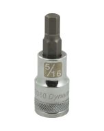 Dynamic Tools 1/2in. Drive SAE Hex Head 5/16in. Bit Standard Length Chrome Finish Socket D013060