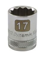 Dynamic Tools 3/8in. Drive 12 Point Metric 17mm Standard Length Chrome Finish Socket D009117