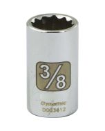 Dynamic Tools 1/4in. Drive 12 Point SAE 3/8in. Standard Length Chrome Finish Socket D003412