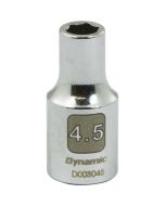 Dynamic Tools 1/4in. Drive 6 Point Metric 4.5mm Standard Length Chrome Finish Socket D003045