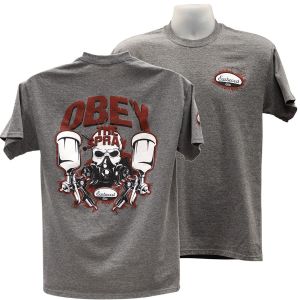 Eastwood Obey The Spray Red on Dark Gray T-Shirt 2XL
