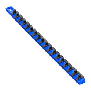 Ernst 18in Socket Organizer with 18 Twist Lock Clips - Blue - 3/8in  8404