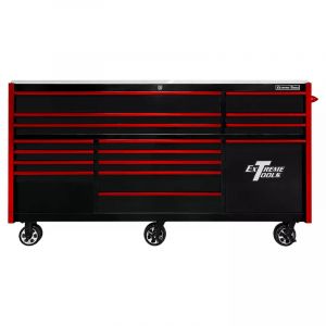 Extreme Tools RX Series 84in W x 30in D 15-Drawer plus Power Tool Drawer Roller Cabinet  250 lb. Sli