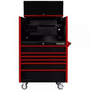 Extreme Tools DX Series 41in W x 25in D Extreme Power Workstation Hutch and 6-Drawer Roller Cabinet 