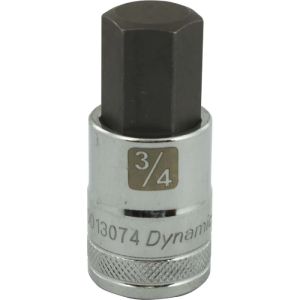 Dynamic Tools 1/2in. Drive SAE Hex Head 3/4in. Bit Standard Length Chrome Finish Socket D013074