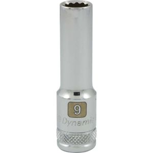 Dynamic Tools 3/8in. Drive 12 Point Metric 9mm Deep Length Chrome Finish Socket D009709