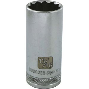 Dynamic Tools 3/8in. Drive 12 Point SAE 13/16in. Deep Length Chrome Finish Socket D009626