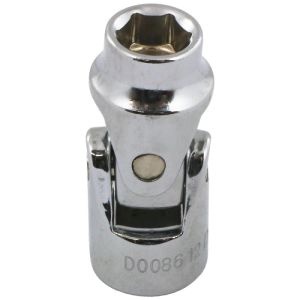 Dynamic Tools 3/8in. Drive 6 Point SAE 3/8in. Universal Joint Socket Chrome Finish D008612