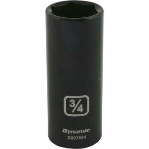 Dynamic Tools 3/8in. Drive 6 Point SAE 3/4in. Deep Length Impact Socket D007524