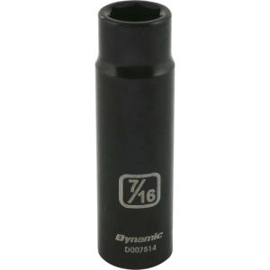 Dynamic Tools 3/8in. Drive 6 Point SAE 7/16in. Deep Length Impact Socket D007514