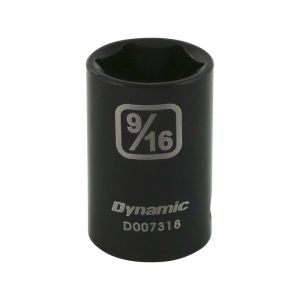 Dynamic Tools 3/8in. Drive 6 Point SAE 9/16in. Standard Length Impact Socket D007318