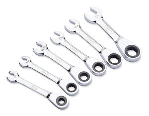 Eastwood 6pc Stubby SAE Ratcheting Wrench Set