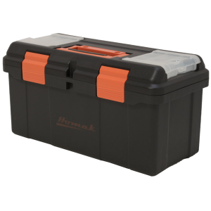 Homak 16 Inch Plastic Tool Box w/ Tray & Dividers BK00116004