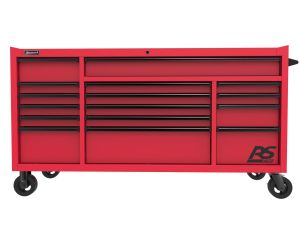 Homak 72 Inch RS PRO 16 DWR ROLLER CABINET-RED RD04072160