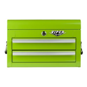 Viper Storage Viper Tool Storage 18-Inch 2-Drawer 18G Steel Mini Tool Chest, Lime Green LB218MC