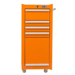Viper Storage Viper Tool Storage 16-Inch 4-Drawer 18G Steel Rolling Tool/Salon Cart, Orange V1804ORR
