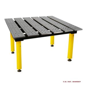 BuildPRO Welding Tables Slotted Table; 4 ft x 3 ft - Nitrided, with Adj. Round Legs TMQR54738