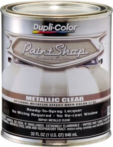 Dupli-Color Paint Shop Finish System Base Coat Metallic Clear Coat Quart 32 OZ BSP301