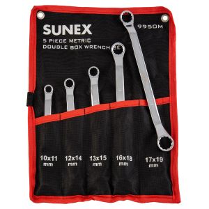 Sunex 5 Pc. Full Polish Metric Double Box Wrench Set 9950M