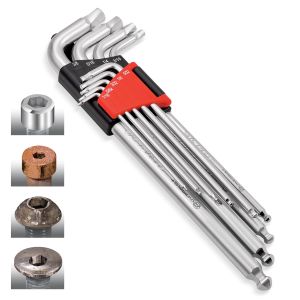 Powerbuilt 9 Piece Zeon SAE Hex Key Wrench Set for Damaged Fasteners 240096