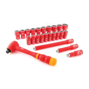 Titan Tools 24 pc. 1/2 in. Drive Metric VDE Insulated Socket Set 62100