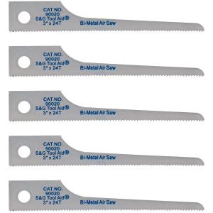 S & G Tool Aid Reciprocating Air Saw Blades 3 in. x 24 TPI pak of 5 90020