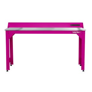 The Original Pink Box 72 in. Steel Worktable Frame Pink With Stainless Steel Work Top PB72WTF_SS