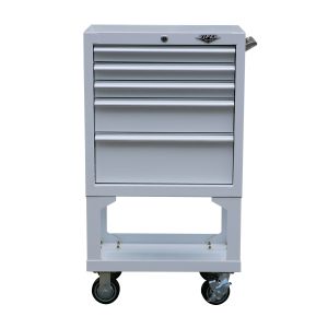 Viper Tool Storage 26 in. 5-Drawer 18G Steel Mechanics Cart With Bulk Storage White RG2605WHLL
