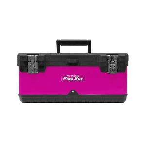 The Original Pink Box 20 in. Portable Steel Toolbox With Removeable Tray Pink PB20PTB