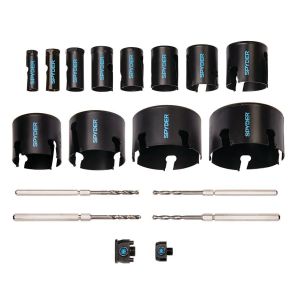 Spyder Products  18 Piece Tungsten Carbide Tipped Kit Wood-Masonry Hole Saw Set 600938