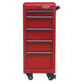 Viper Tool Storage 16-Inch 5-Drawer Rolling Tool / Salon Cart, Red