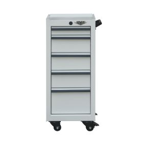 Viper Tool Storage 16-Inch 5-Drawer Rolling Tool / Salon Cart, White