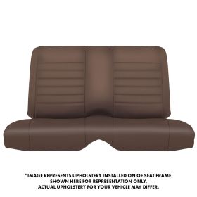 TMI Cruiser Rear Seat Upholstery Saddle Brown Vinyl Brown Stitch 1964-69 Mustang Coupe 46-70800-511-